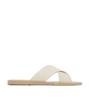 Thais flat leather sandals 41 White