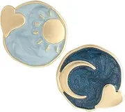 [HONMEET] Elegant Retro Stud Earrings Women's Moon Star Ear Drops Creative Earring Set for Women