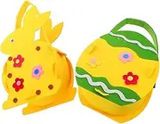 Mobestech 2pcs Cute Felt Baskets Candy Storage Bags Reusable Basket Bag Bunny Buckets Felt Basket Eggs present Handbag
