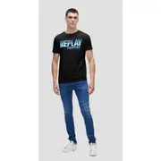 Replay Mens Graphic Tee Cotton T-hirt 81 Logo Black