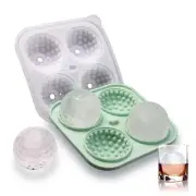 4 Cavity Large Sphere Ice Cube Molds Easy Releasable Ice Ball Maker Molds