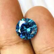 Loose 1 Ct Eye Clean VVS1 Lab Grown Blue Color Round Cut GGA Certified Diamond