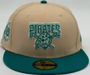 Pittsburgh Pirates Hats Mens 7 1-2 59Fifty Tan Cooperstown Baseball New Era NEW