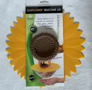 Charles Viancin Yellow Sunflower Silicone Lid for Food Storage 11” NWT