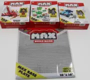 Max Build More Building Bricks Playset 312 Pieces Gray Base Plate Compatible