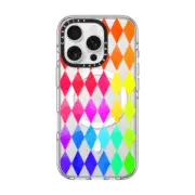iPhone 16 Pro Clear Case MagSafe Compatible Rainbow Harlequin
