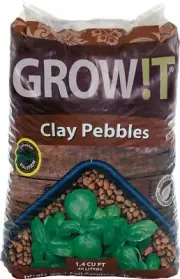 GROW!T GMC40l - 4mm-16mm Clay Pebbles, Brown, (40 Liter Bag) - Made from 100%...