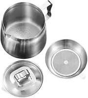LIFKOME Cooking Oil Strainer Pot 2L Kitchen Oil Storage Container Filter Stainless Steel Grease Container