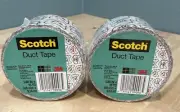 Scotch Brand Duct Tape Roll 3M Cat with Glasses Duck Tape Lot of 2 Brand New