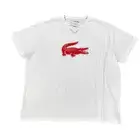 NEW Lacoste Sport Big & Tall Croc Short Sleeve T Shirt White Red 4XLB - 11R