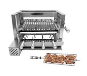 Brazilian Rotisserie BBQ Stainless Still R Grill 4 Skewers Giragril Inox Left