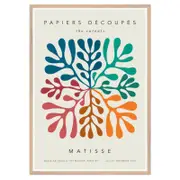 Galrie Henri Matisse's Papiers Découpés - Vibrant Mid-Century Modern Art Print, Wood Frame, 70 x 100cm (28 x 40inch)