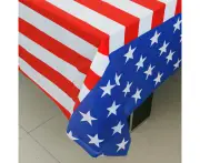 Tablecloths, 2-Pack American Flag Plastic Table Covers (54" x 107") for Patriotic Party Supplies, Standalone Decorations, Remembrance Day, Veterans Da