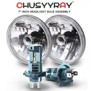 For Chevy Camaro 1967-1981 C10 1975-1980 7" Round LED Headlights Hi/Lo Beam+H4
