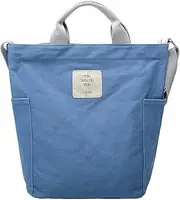 Women's Fashion Canvas Shoulder Bag Casual Handbags Messenger Bags Top Handle Shopper Handbag, Blue