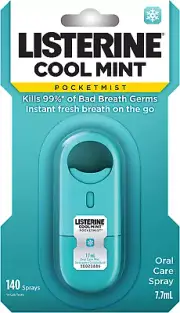 Listerine Pocketmist Oral Care Spray Cool Mint 7.7Ml | Kills 99% of Germs That C