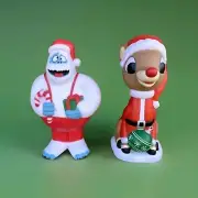 Gemmy 24’’ Rudolph the Red Nose Reindeer and Yeti 2pc Set New