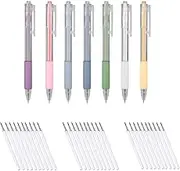 Taicols Utility Knives Pen, 7 Pcs Craft Knife Pen, Cartoon Pattern Student Utility Knives Pen Craft Cutting Tool Paper Pen Cutter for Art Paper Scrapbook Creative Retractable Knife with 30 Pcs Blades