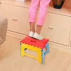 Thickened Plastic Folding Stool Small Bench 32*22.5*30cm (red Side Yellow Backg