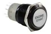 5/8" Start Engine Stainless Steel Push Button Switch w/ Blue LED Light 16mm 12V