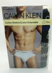 Calvin Klein Mens NP21660923 Cotton Stretch 3 Pack Hip Briefs Sizes S/M/L/XL