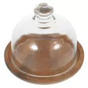 Mini Glass Cake Cover Cupcake Stand Cardboard Display Turntable for Decorating