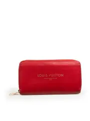 Red Leather Zippy Wallet