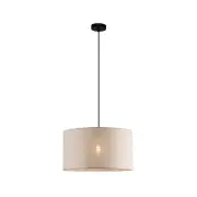 Flint Fabric Shade Metal Fixture Hanging Pendant Light Lamp Linen/White