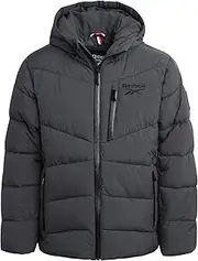[Reebok] Boys' Puffer Jacket - Comfort Stretch Insulated Puffer Jacket with Hood - Warm Hooded Jackets for Boys (8-20)