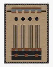 275' x 365' | Machine Washable Runner Rug | Kid & Pet Friendly | Indoor Rug | Architectural Digest Kasi Black & Tan Rug | Ruggable