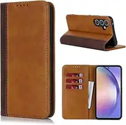 [Cavor] for Samsung Galaxy A54 5G Case, Samsung A54 5G Phone Cases Premium Leather Folio Flip Wallet Case Cover Magnetic Closure Book Design with Kickstand Feature & Card Slots(6.4")-Brown