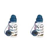 2x Rex London Kids/Child 500ml Plastic Water Bottle Sip Drink Tumbler Sharks