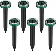 Mole Repeller Solar Powered - Snake Repeller Ultrasonic Outdoor - 6X Waterproof Deterring Stakes, Repelling Device Spikes for Yard, Garden, Lawn