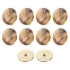 10pcs Metal Pattern Round Sewing Buttons 28mm Resin Craft Buttons, Light Brown
