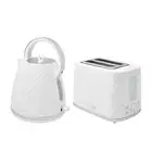 Westinghouse Cordless 1.7L Kettle & 2 Slice Toaster Set White Diamond Pattern