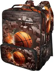 VTGHDEEQ Travel Backpack,Small Backpack,Carry on Backpack,Basketball Wall Art Abstract,Backpack, A6ab6webitcb, 14.4x11.6x5.7 in