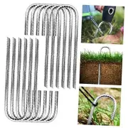 Pack 12 Galvanized Rebar Heavy Duty J Hook Ground Anchors, Tent White-12Pcs