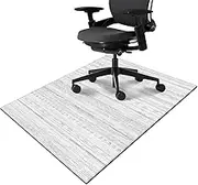 Office Chair Mat for Hardwood & Tile Floor 36"x48",Boho Moroccan Grey Computer Rolling Chair Mat Carpet Under Desk Non Slip Modern Farmhouse Gaming Rug Low-Pile Large Protector Mat