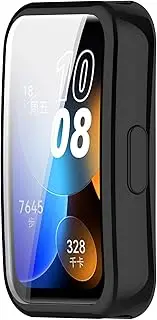LOKEKE Compatible with Huawei Band 10 Protective Case Cover, Full Coverage TPU Protective Case Cover Shell Compatible with Huawei Band 10/9/8(TPU Black)