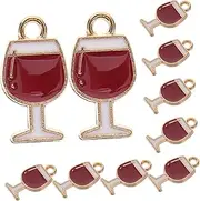 [LIFKOME] 10pcs Wine Glass Cup Charm Diy Jewelry Pendants Necklaces Charms Vintage Style