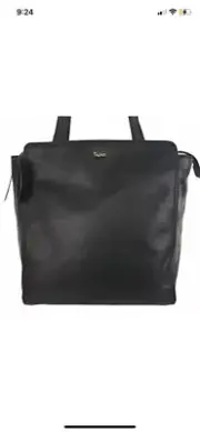 Tula Handbag Black Nappa Leather Purse Original Ziptop Tote Shoulder Straps