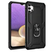 For Samsung Galaxy A32 5G Case, Military Grade 360 Degree Rotating Metal Magnetic Ring Car Mount Holder Kickstand Shockproof Heavy Duty Cover (Black)
