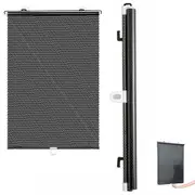 Car Window Shade Retractable Roller Blinds Sunshade Blackout Curtains with Suction Cups -Black