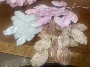 vintage millinery 1940s embossed velvet leaves 1 spray made in Japan
