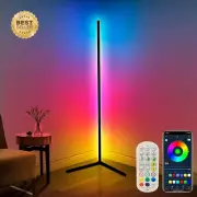165cm LED Floor Lamp RGB Dimmable Color Changing withAppRemoteMusicSyncUSBBlack