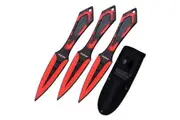 Perfect Point Red Flame Throwing Knives incl Nylon Sheath 3pcs (K-PP-134-3)