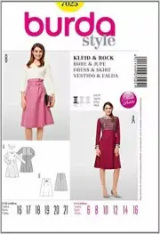 Burda Sewing Pattern 7025 Misses Dress Skirt Size 6-16 E 16-21