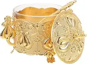 1Set Elegant Kitchen Seasoning Jar Classic Embossed Design Condiment Holder for Sugar Salt Spices Finish for Home Restaurant Canteen Storage