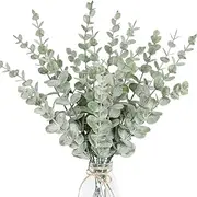 10 Pcs Artificial Eucalyptus Leaves Stems, 38cm Eucalyptus Leaf Decor, Plastic Plants Floral, Home Party Wedding Decoration, Green