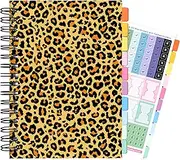Slimming World - 3 Month Food Diary - 2025 - Choose Your Cover - Stickers - Countdown Card - Weekly Weigh In - Measurements - Premium Cover (Leopard)